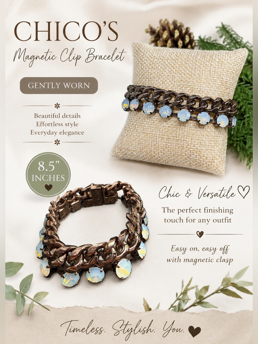 Chico's Bronze and Opalescent Bracelet